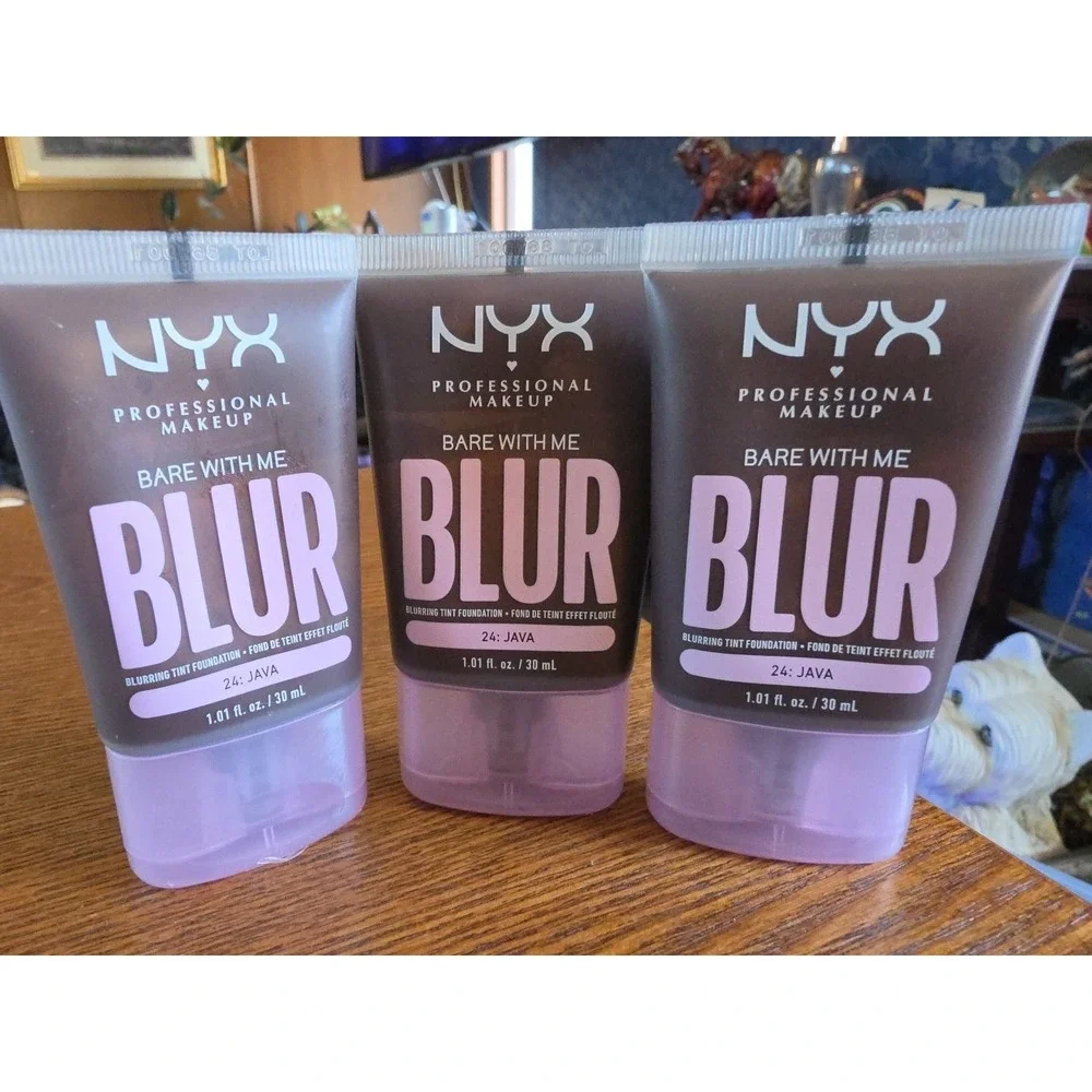 Lot Of 3 NYX PROFESSIONAL‎ BARE With Me BLUR Skin Tint Foundation 24: JAVA